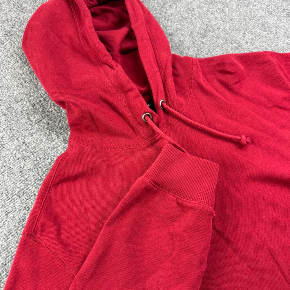 Bossini Hoodie XL Red Solid Cotton Long Sleeve Pullover Mens